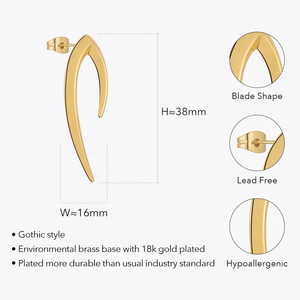 Sculptural Asymmetric Cone Stud Earrings