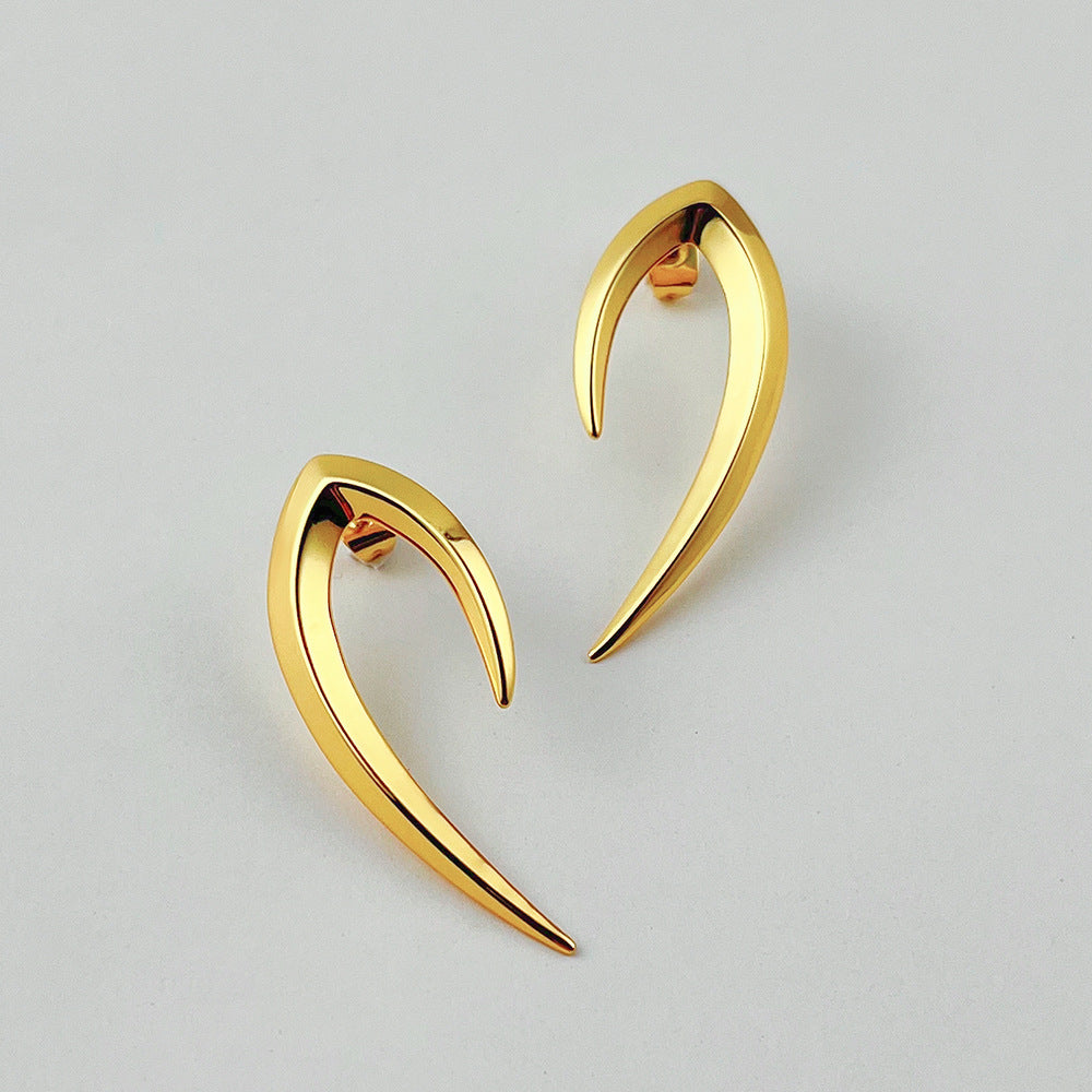 Sculptural Asymmetric Cone Stud Earrings