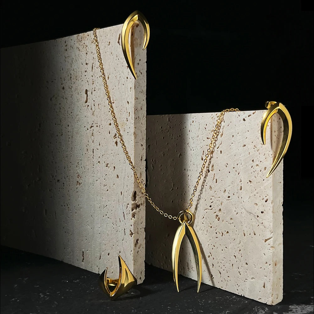 Sculptural Asymmetric Cone Stud Earrings