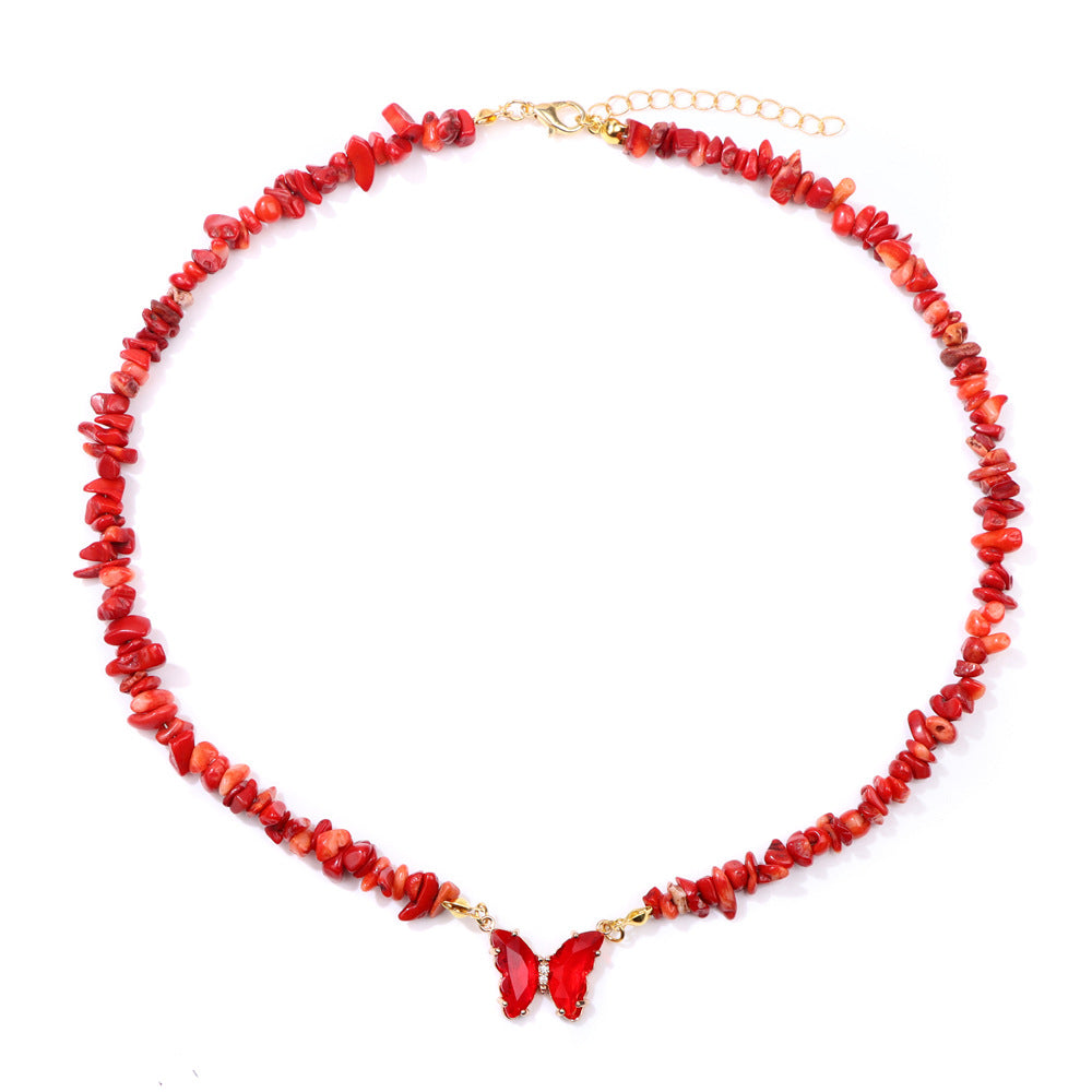 Butterfly beaded pendant necklace, product image 5