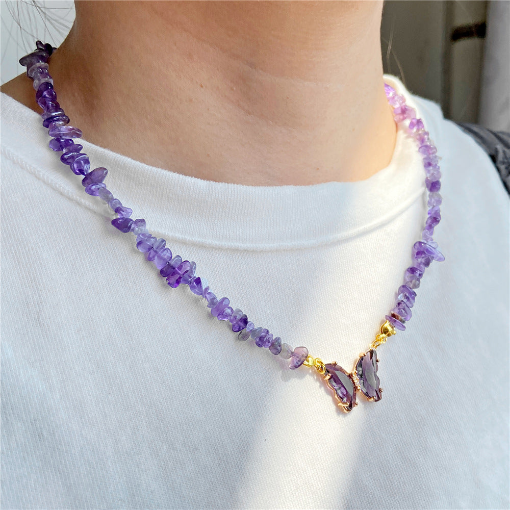 Butterfly beaded pendant necklace, product image 1
