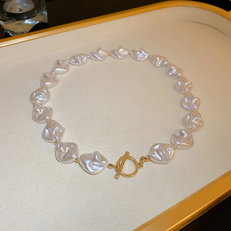 Modern Baroque Pearl Necklace & Bracelet Set