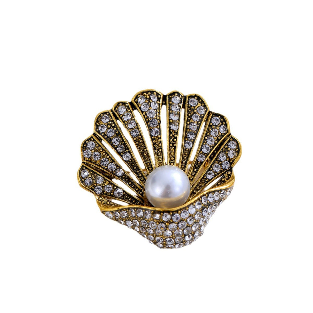 Vintage Pearl Shell Brooch