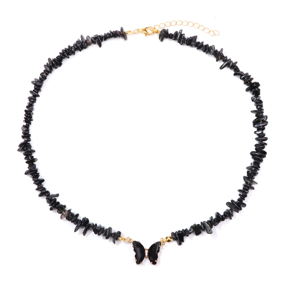 Butterfly beaded pendant necklace, product image 3