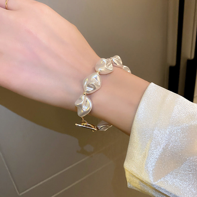 Modern Baroque Pearl Necklace & Bracelet Set