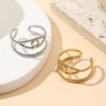 French Retro Adjustable Sculptural Ring - Gold Tone