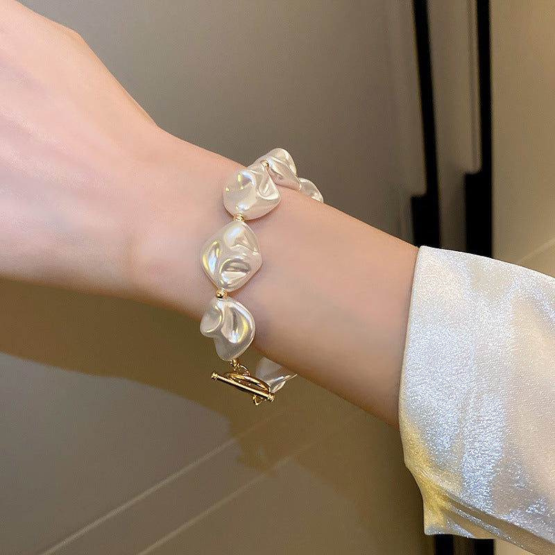 Modern Baroque Pearl Necklace & Bracelet Set - Bracelet Only