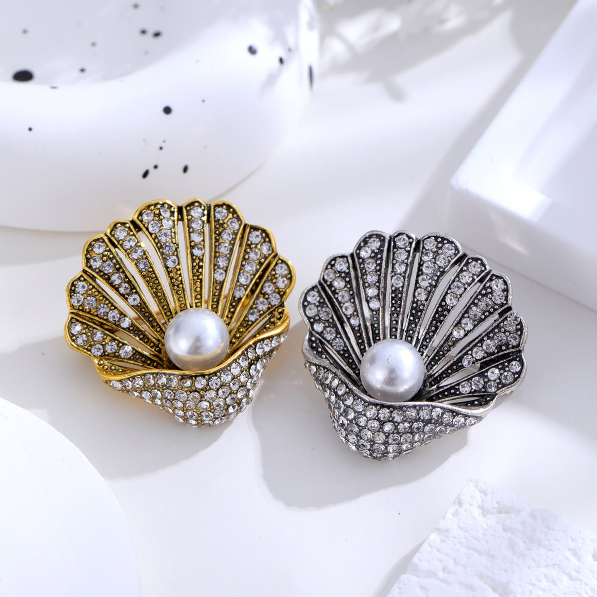 Vintage Pearl Shell Brooch