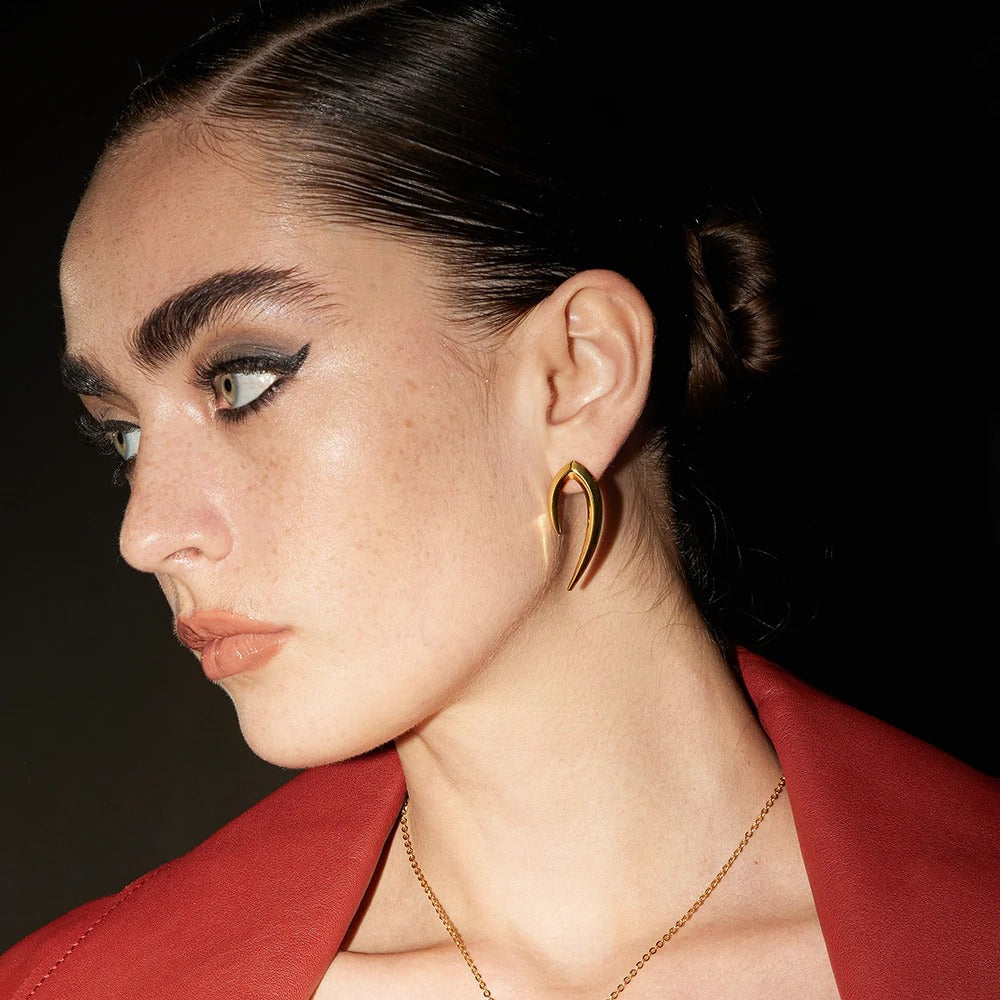 Sculptural Asymmetric Cone Stud Earrings