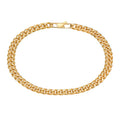 18K gold-plated slim Cuban chain bracelet, chain link detail