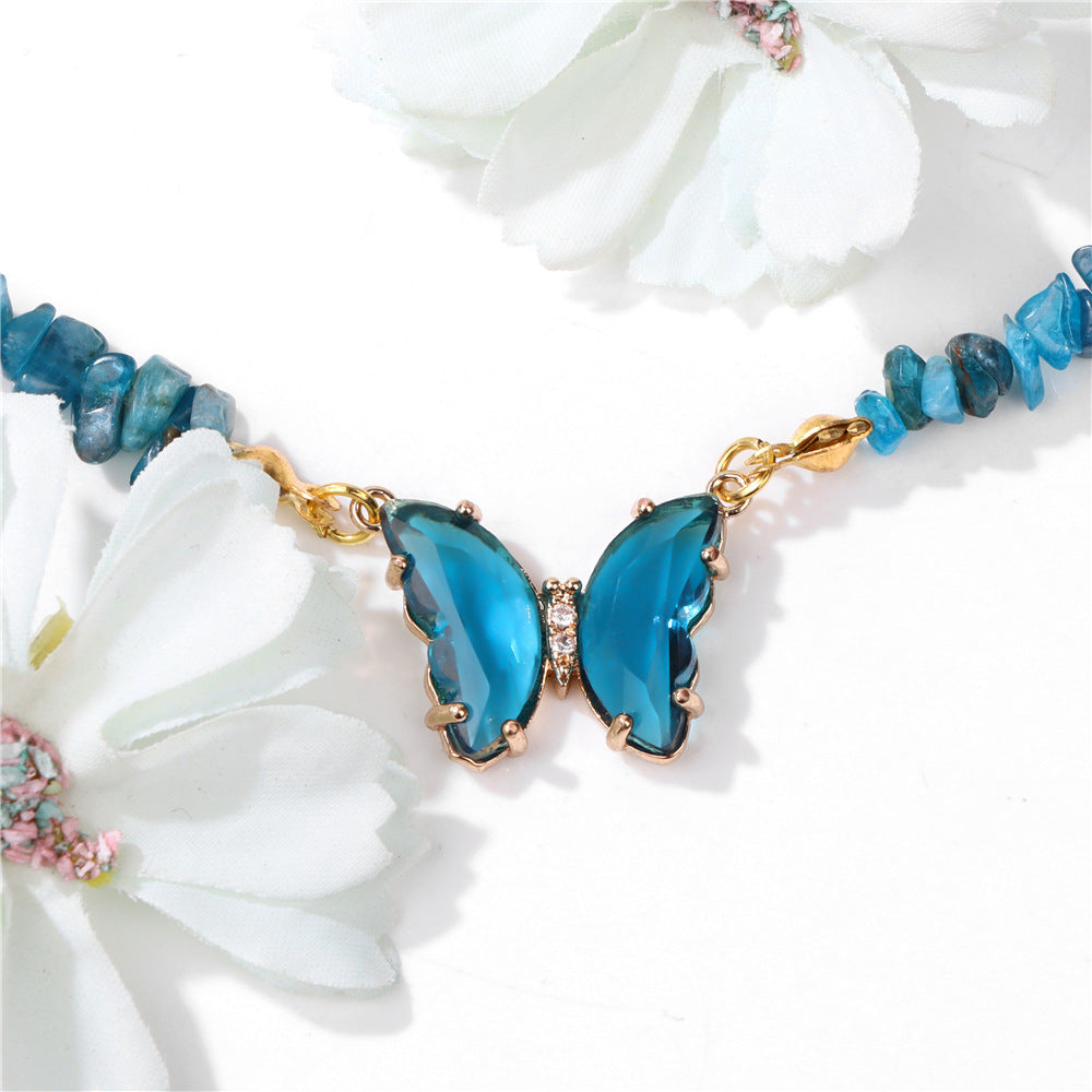 Butterfly beaded pendant necklace, product image 2
