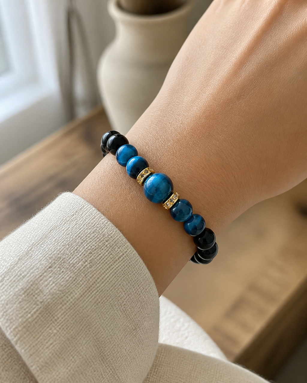 Tiger-Eye Style Bead Bracelet